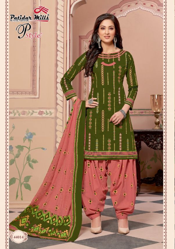 Patidar P Style 44 Regular Wear Printed Cotton Dress Material Collection